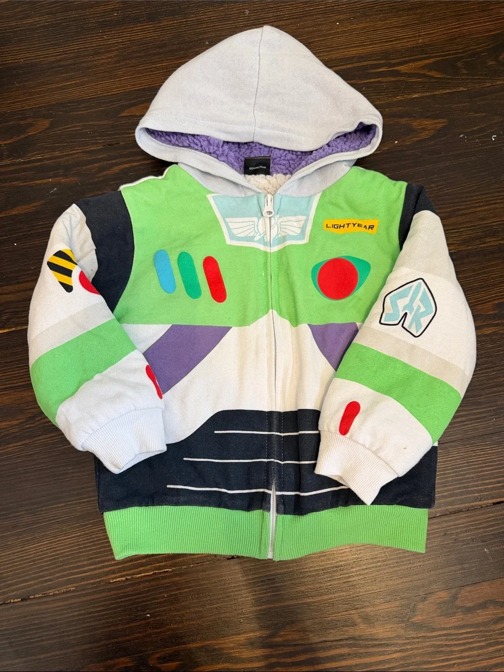 4T Buzz Lightyear-Inspired Green Hooded Zip Jacket C#2